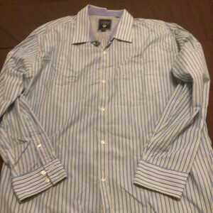 Hudson North Long Sleeve Striped Dress/Sport Shirt 2 XL